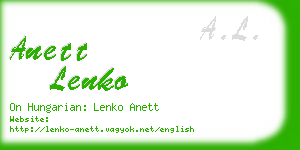anett lenko business card